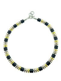 aluminium collier met schijfjes en cilinders