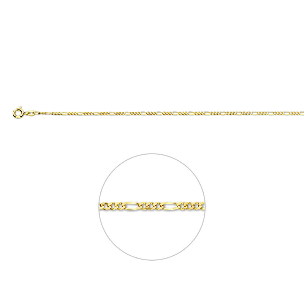 Fußkettchen Figaro 1,9 mm 14K Gelbgold