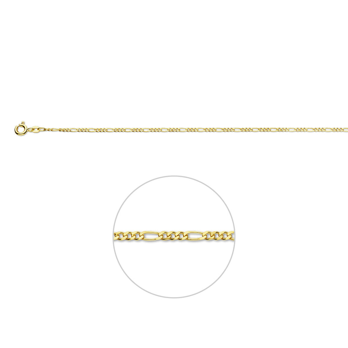 Fußkettchen Figaro 1,9 mm 14K Gelbgold