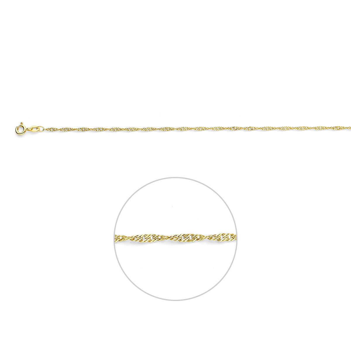 singapore 1,8 mm 14K geelgoud