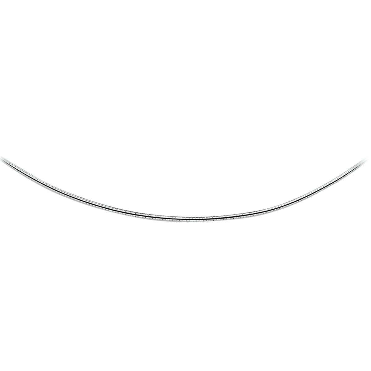Collier omega rond 1,6 mm zilver gerhodineerd