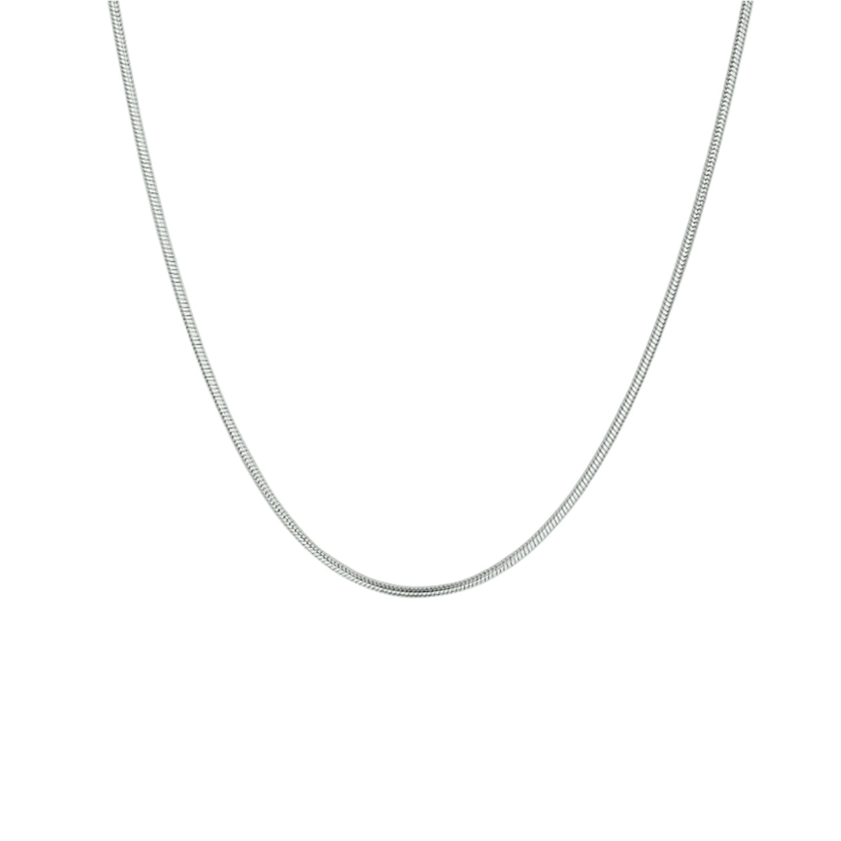 Slang rond 1,2 mm zilver gerhodineerd