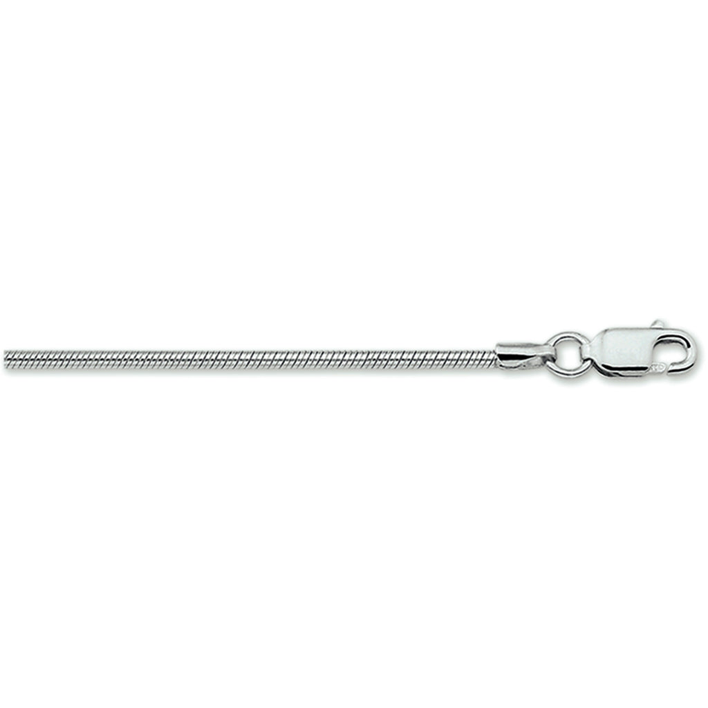 Collier slang rond 1,6 mm zilver gerhodineerd