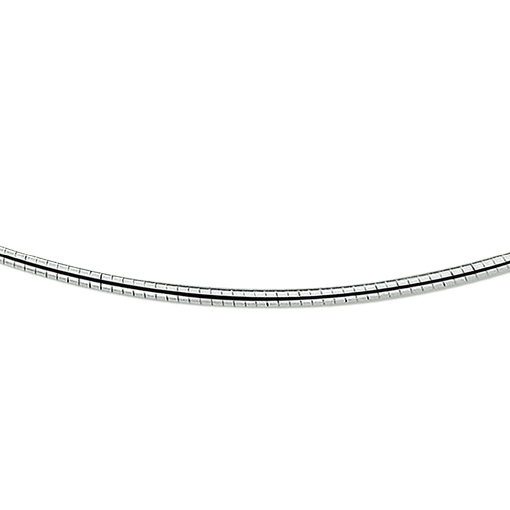 Collier omega rond 2,0 mm zilver gerhodineerd