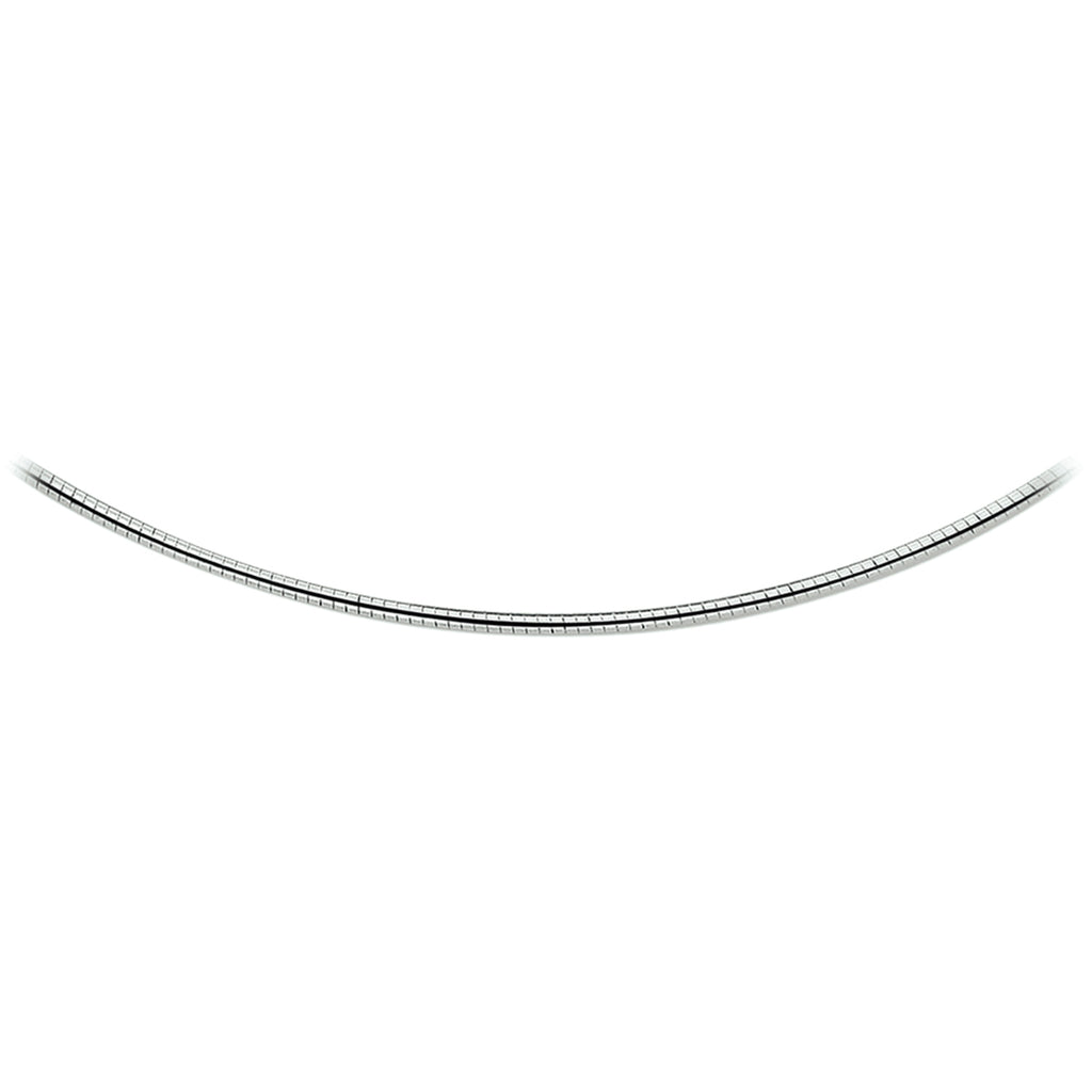 Collier omega rond 2,0 mm zilver gerhodineerd
