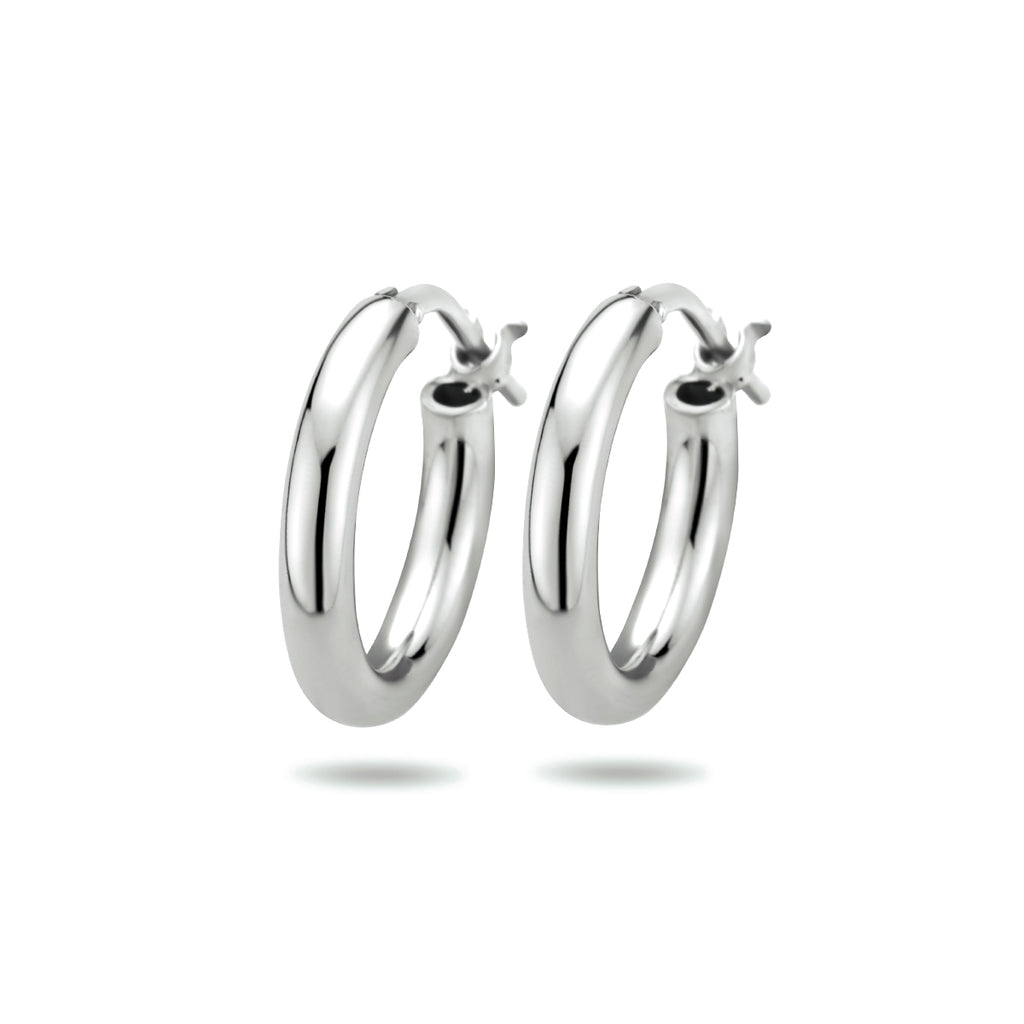 Oorringen 2,5 mm ronde buis zilver gerhodineerd