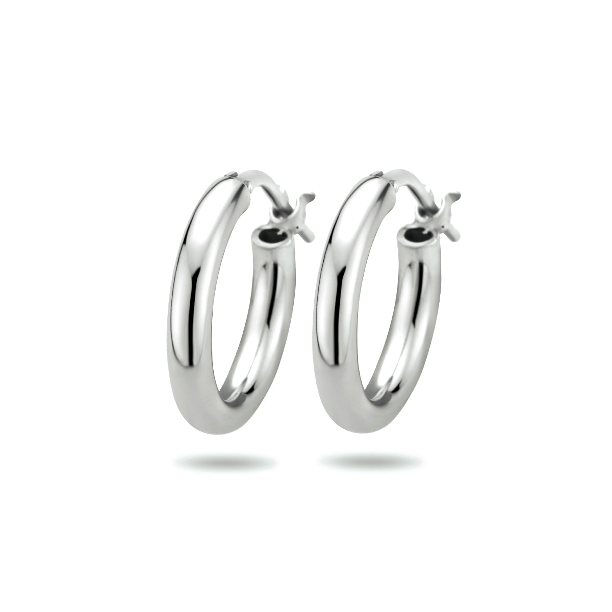 Oorringen 2,5 mm ronde buis zilver gerhodineerd