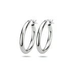 Oorringen 2,5 mm ronde buis zilver gerhodineerd