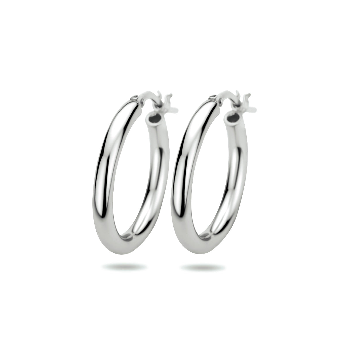 Oorringen 2,5 mm ronde buis zilver gerhodineerd