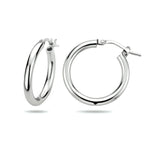 Oorringen 2,5 mm ronde buis zilver gerhodineerd