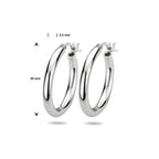 Oorringen 2,5 mm ronde buis zilver gerhodineerd