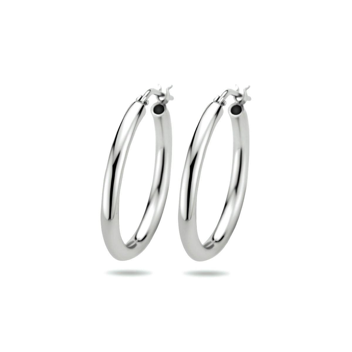 Oorringen 2,5 mm ronde buis zilver gerhodineerd