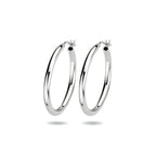 Oorringen 2,5 mm ronde buis zilver gerhodineerd