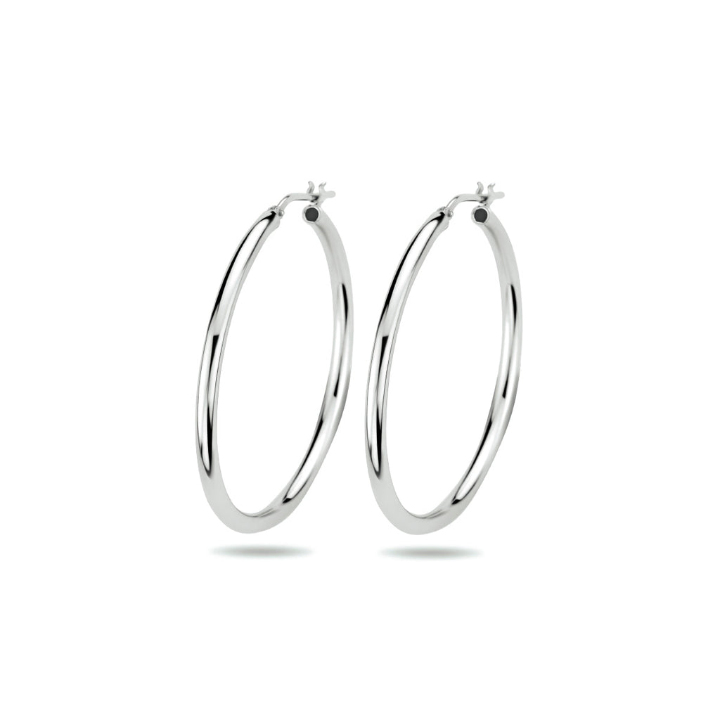 Oorringen 2,5 mm ronde buis zilver gerhodineerd