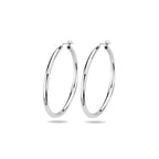 Oorringen 2,5 mm ronde buis zilver gerhodineerd