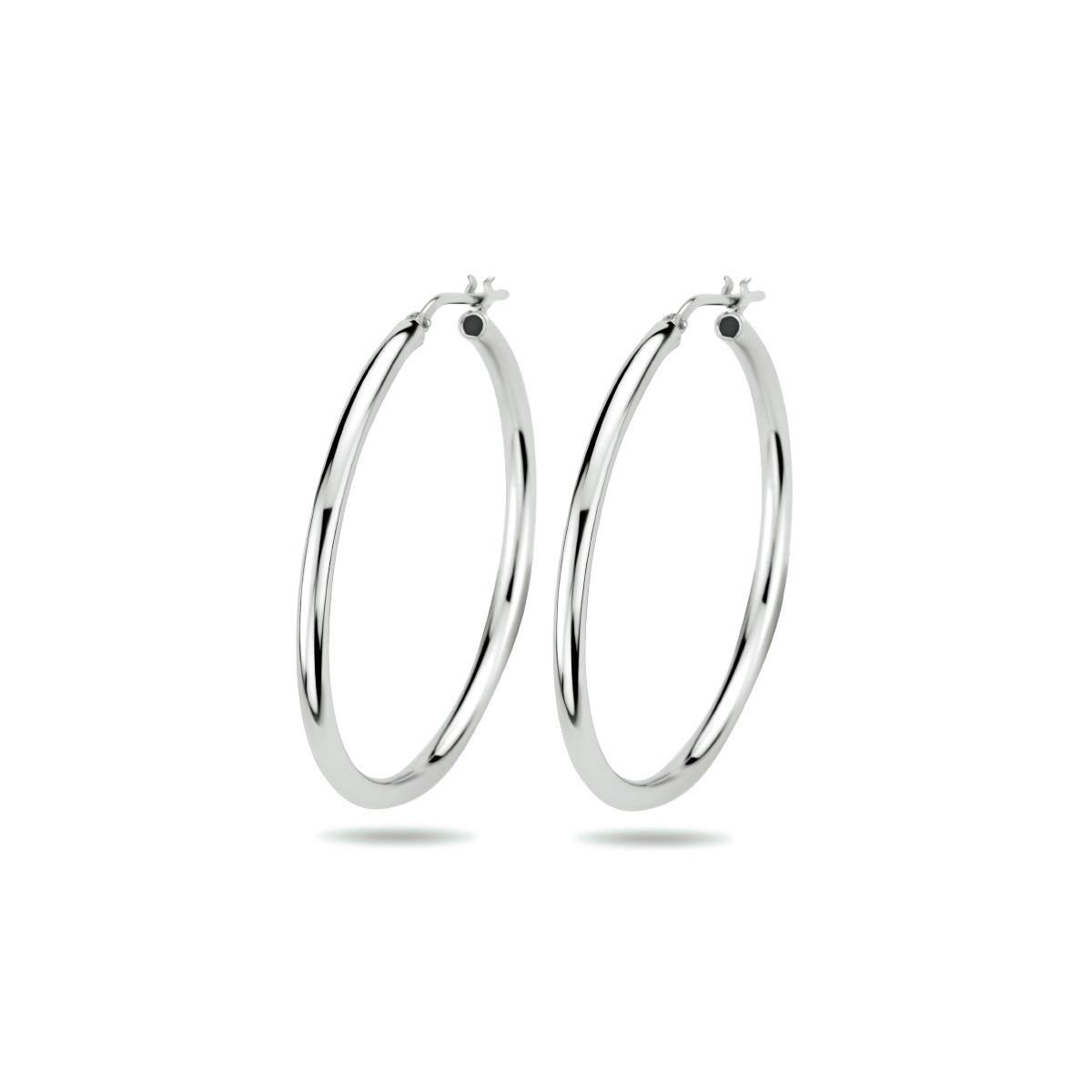 Oorringen 2,5 mm ronde buis zilver gerhodineerd