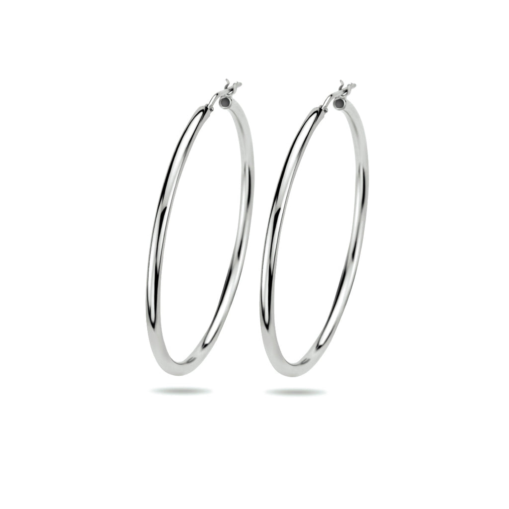 Oorringen 2,5 mm ronde buis zilver gerhodineerd