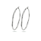 Oorringen 2,5 mm ronde buis zilver gerhodineerd