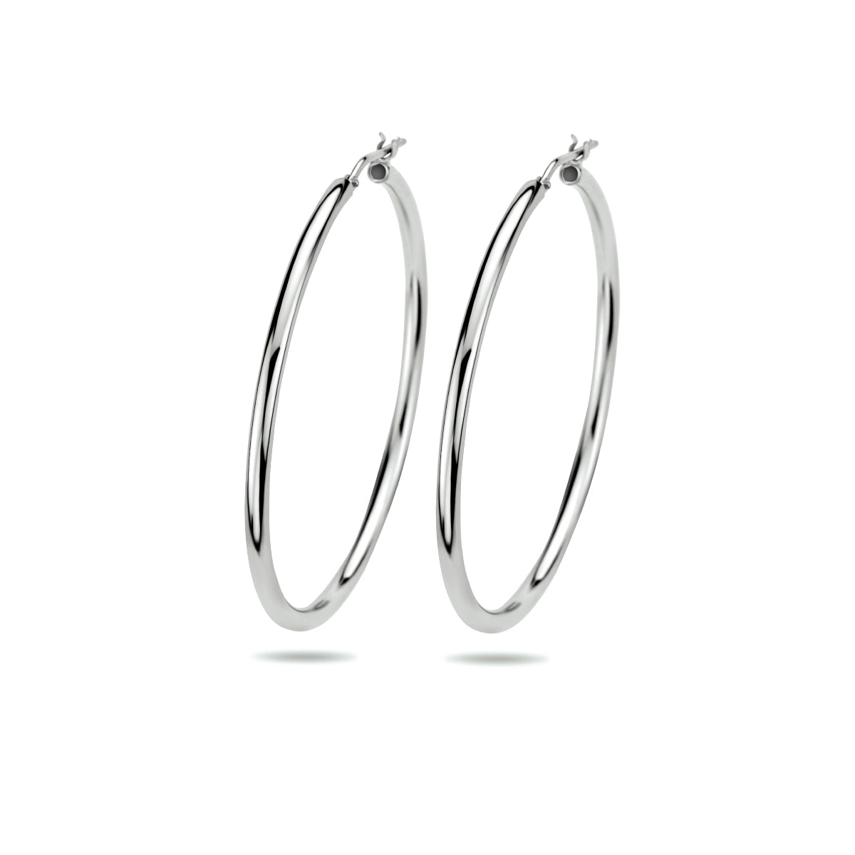 Oorringen 2,5 mm ronde buis zilver gerhodineerd