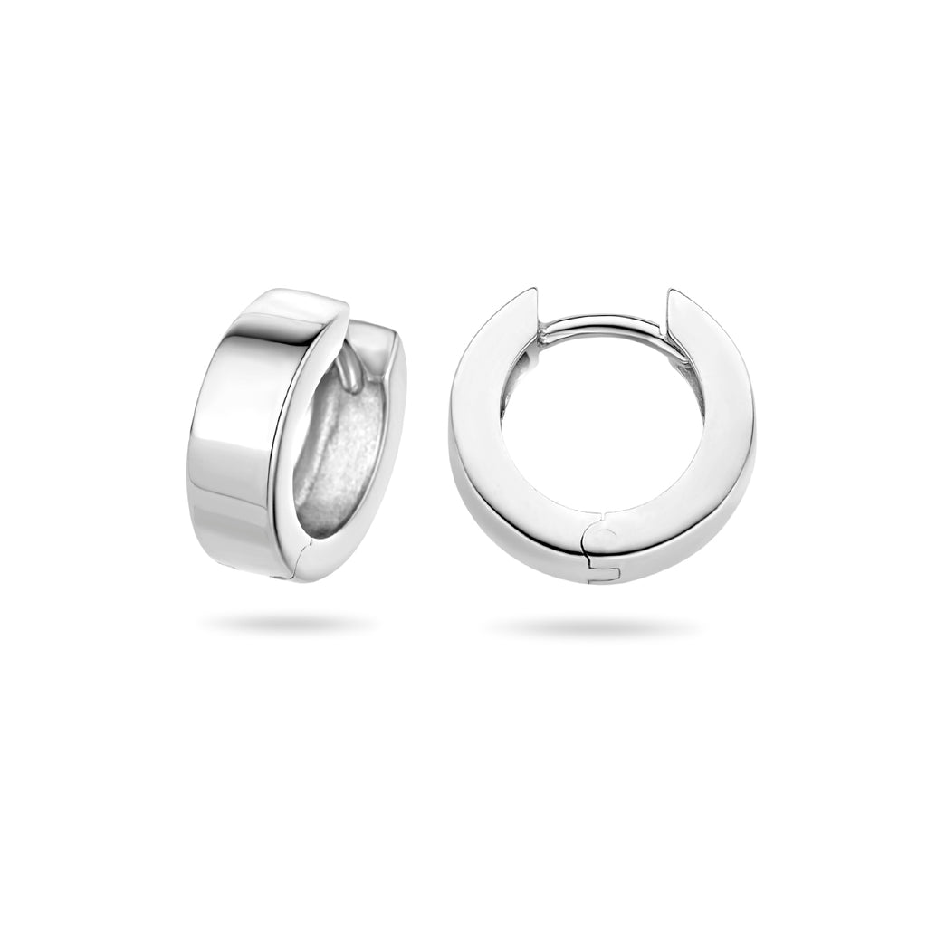 Klapoorringen 4 mm vlak zilver gerhodineerd