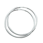 Oorringen 2,0 mm vierkante buis zilver gerhodineerd