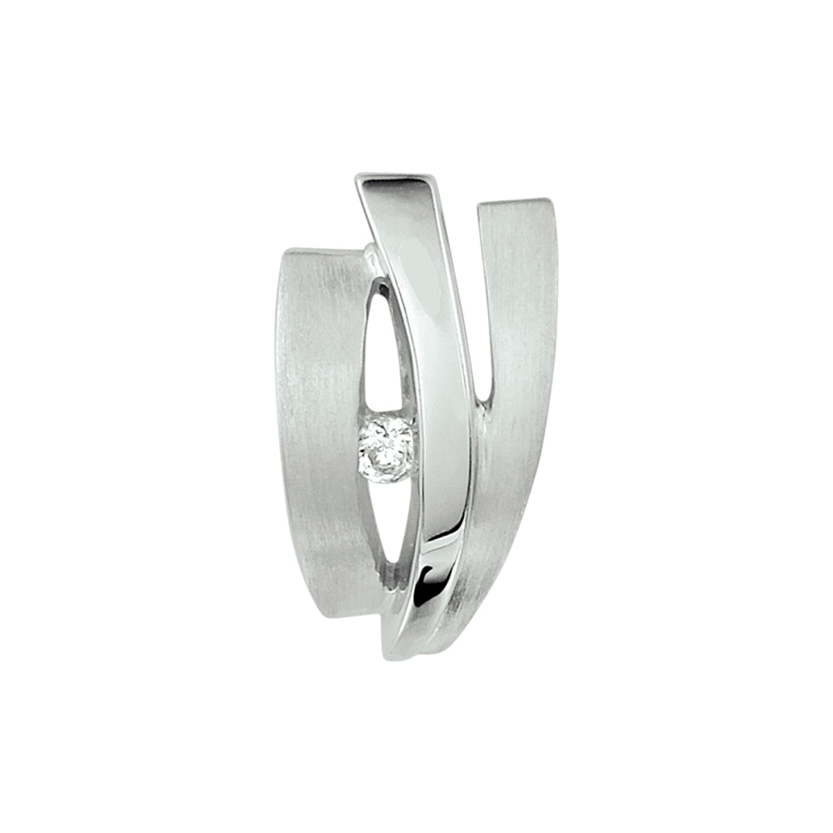 Hanger zirkonia poli/mat zilver gerhodineerd