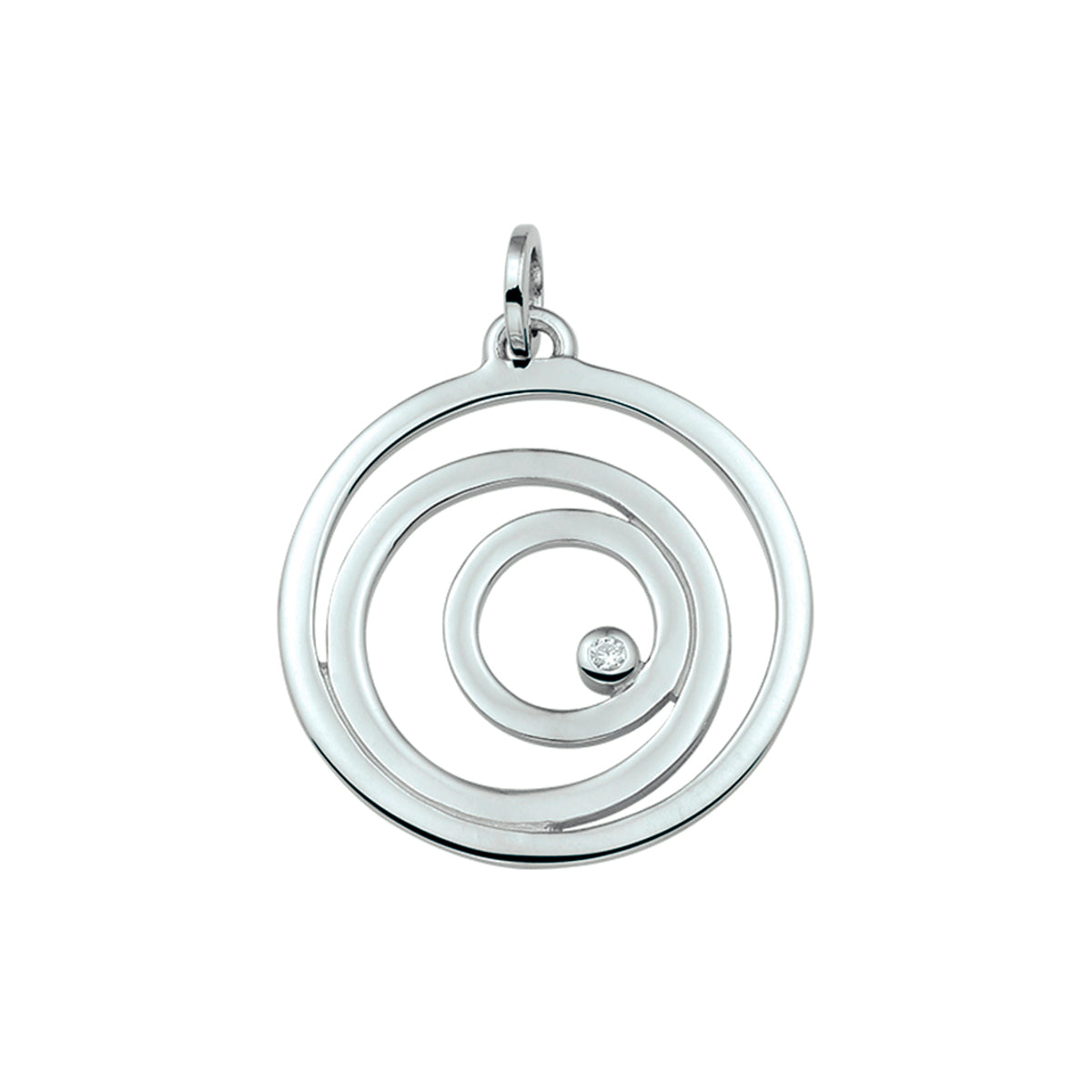 Hanger zirkonia zilver gerhodineerd