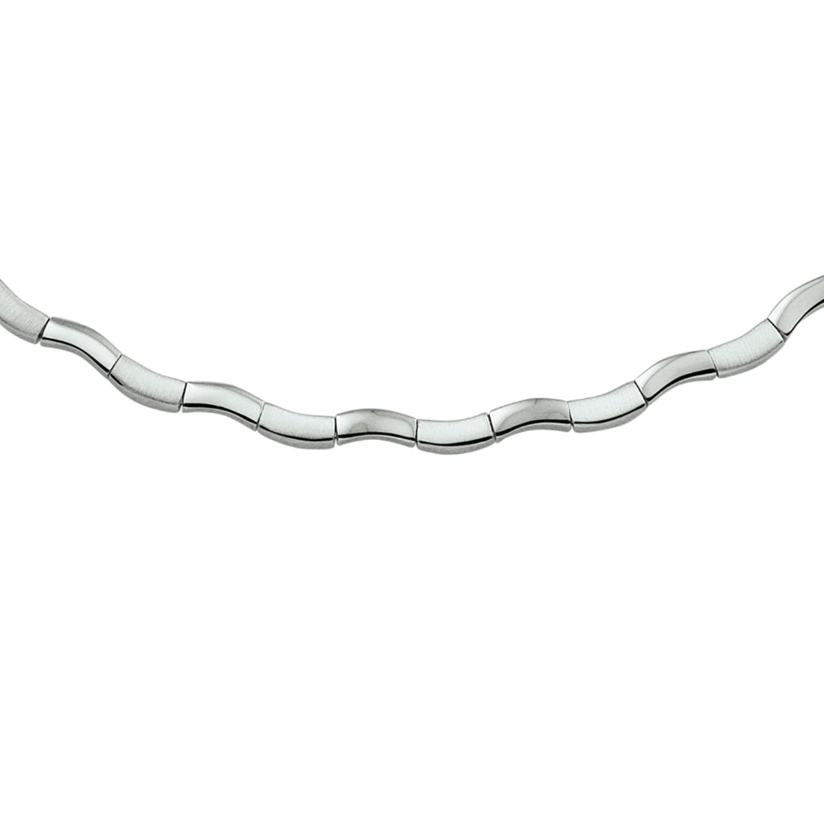 Collier poli/mat 4,2 mm 43 cm zilver gerhodineerd