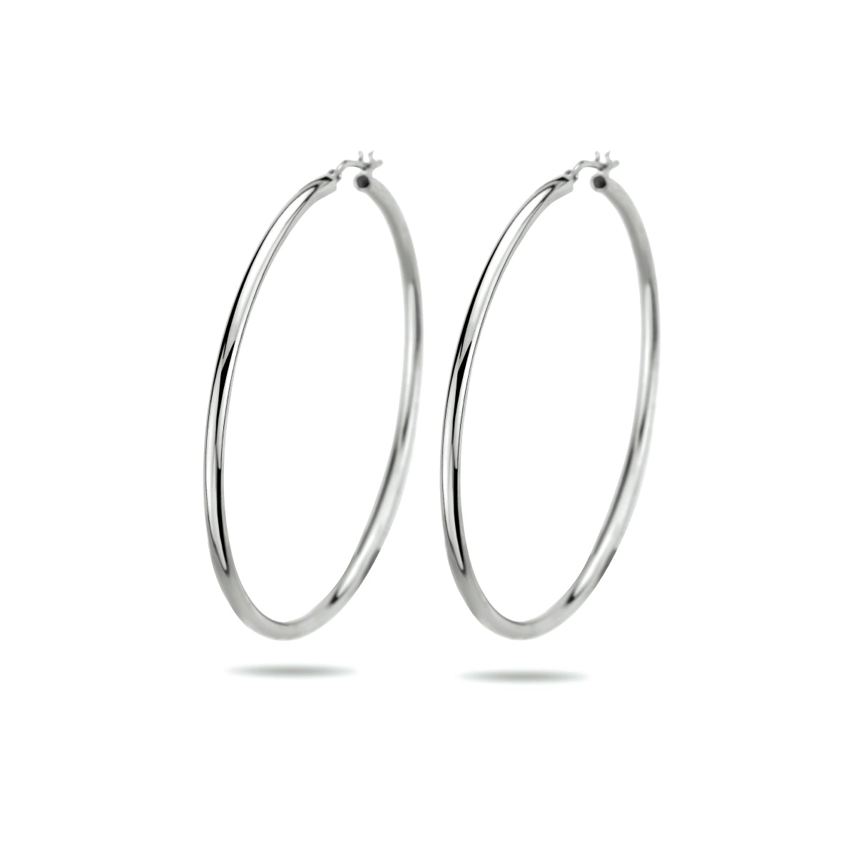 Oorringen 2,5 mm ronde buis zilver gerhodineerd