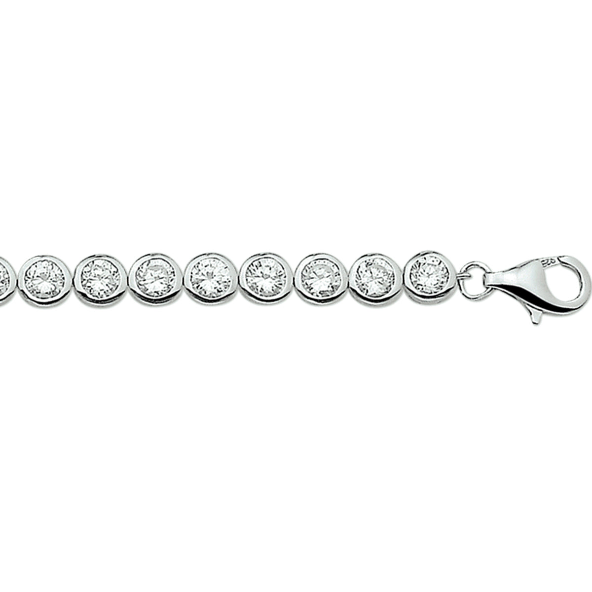 Tennisarmband zirkonia 5,2 mm zilver gerhodineerd