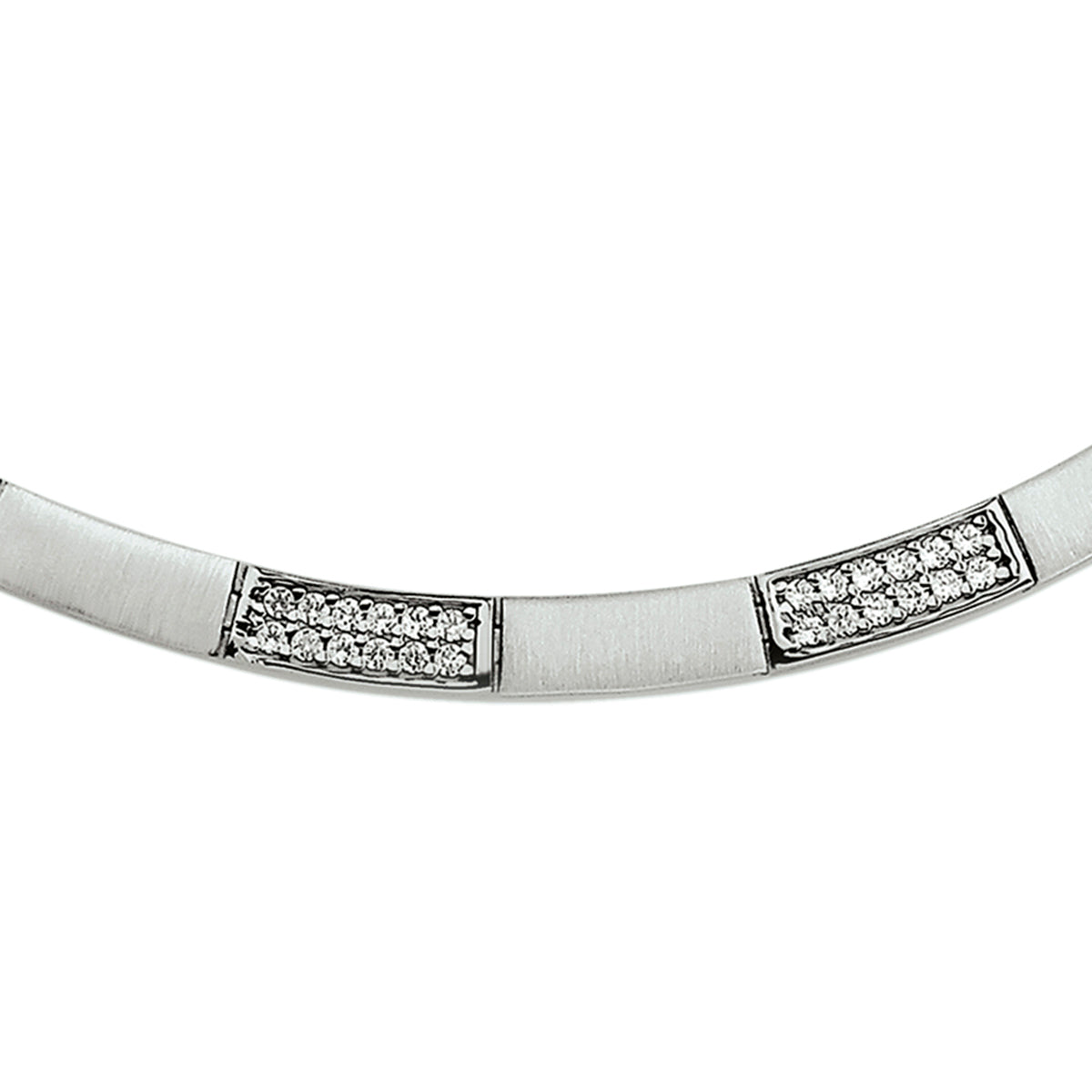 Collier zirkonia poli/mat 5,5 mm 43 cm zilver gerhodineerd