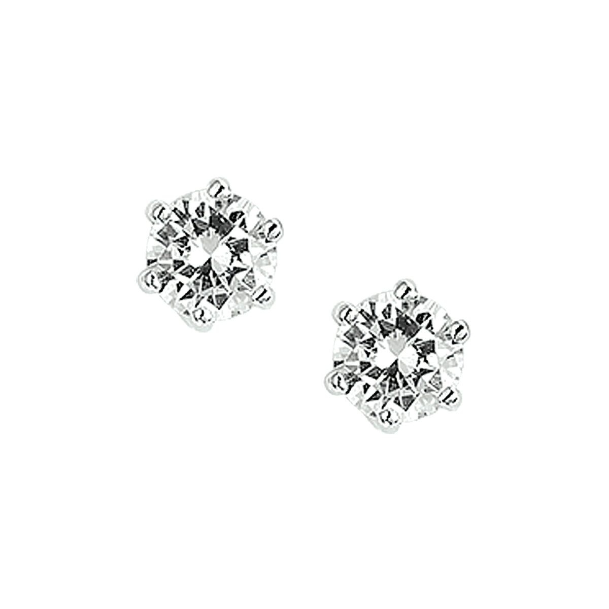 Oorknoppen zirkonia zilver gerhodineerd