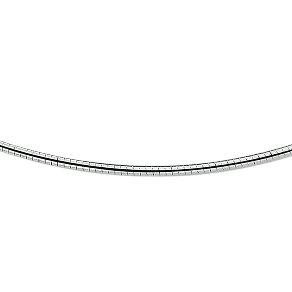 Collier omega rond 2,0 mm zilver gerhodineerd