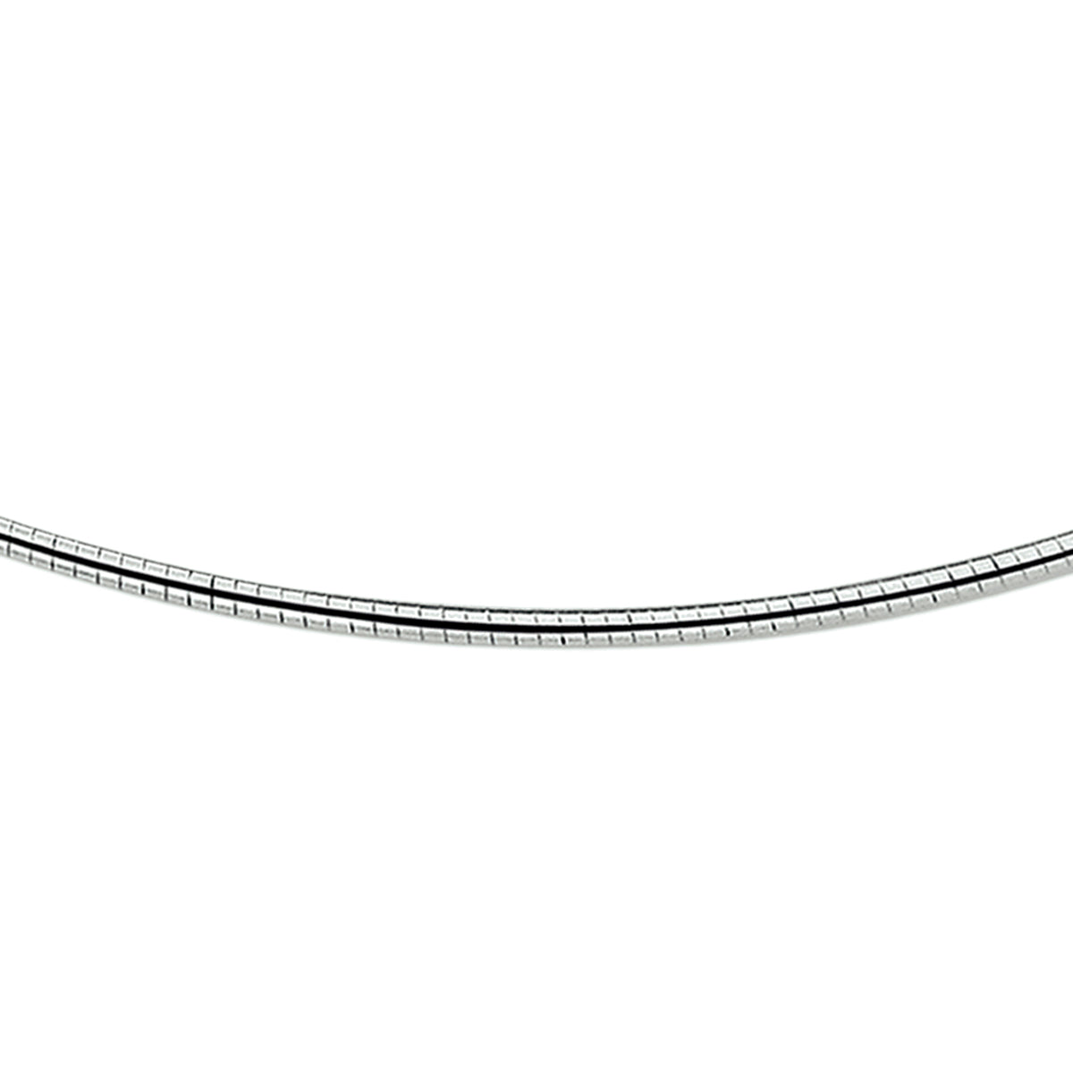 Collier omega rond 2,0 mm zilver gerhodineerd