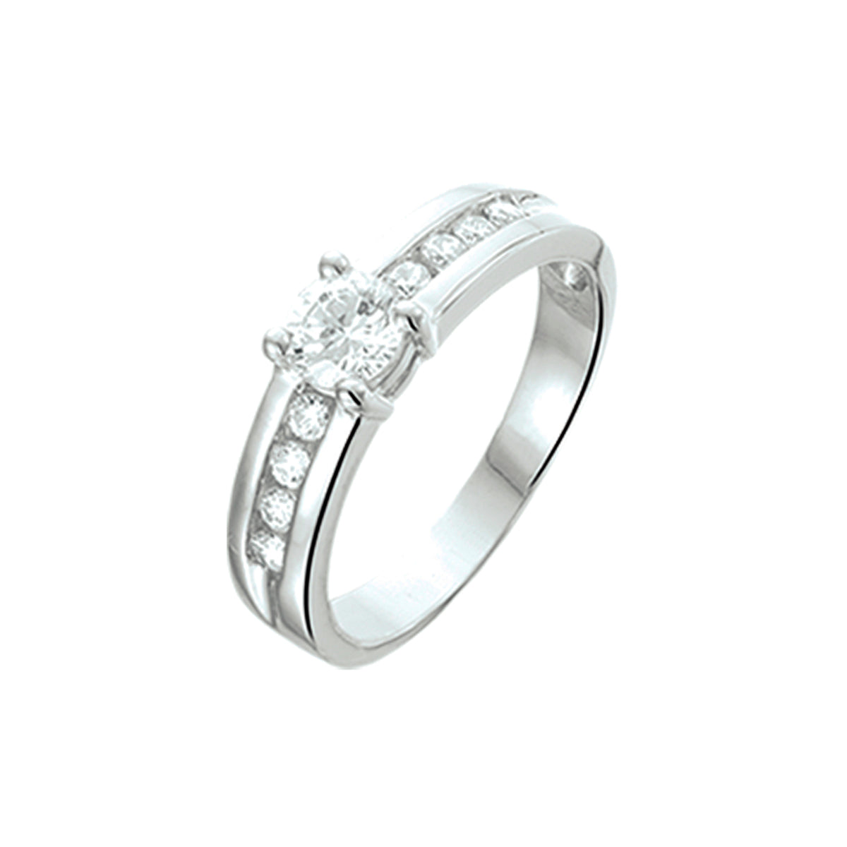 Ring zirkonia zilver gerhodineerd