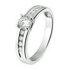 Ring zirkonia zilver gerhodineerd
