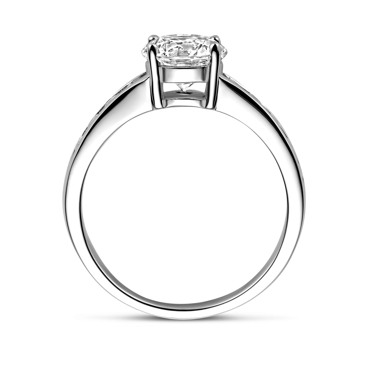 Ring zirkonia zilver gerhodineerd