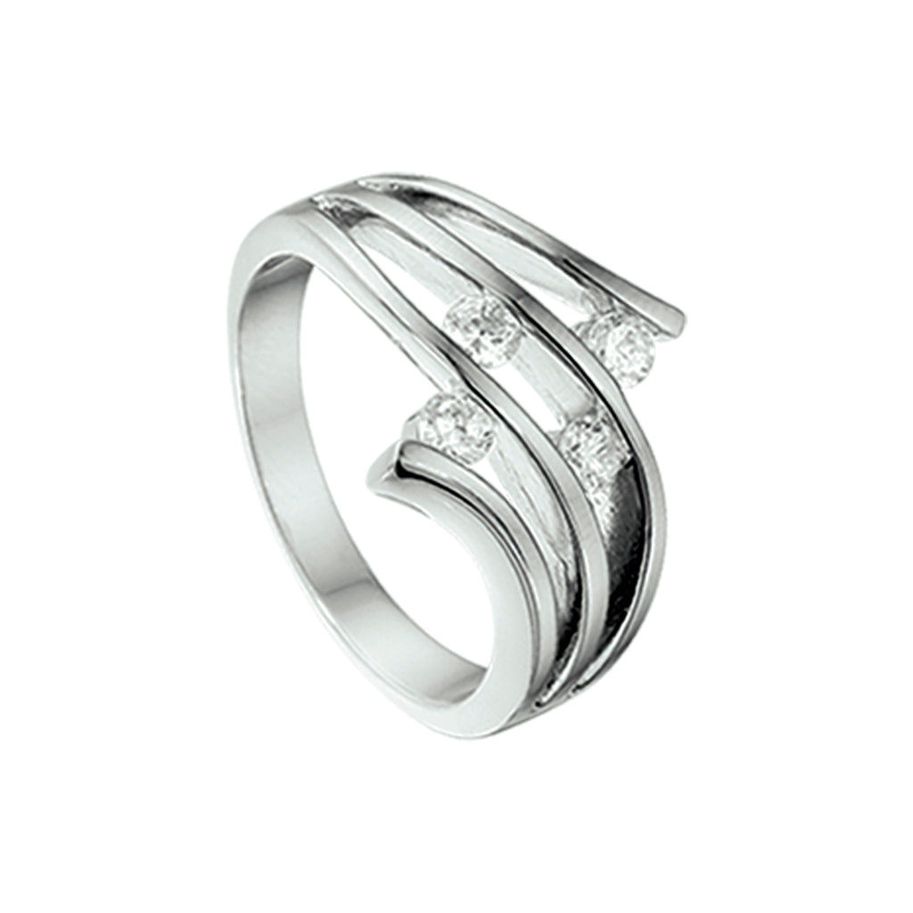 Ring zirkonia zilver gerhodineerd
