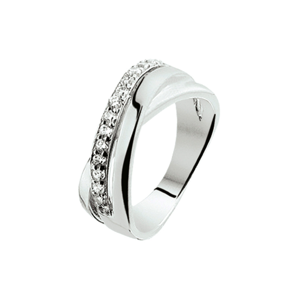 Ring zirkonia zilver gerhodineerd