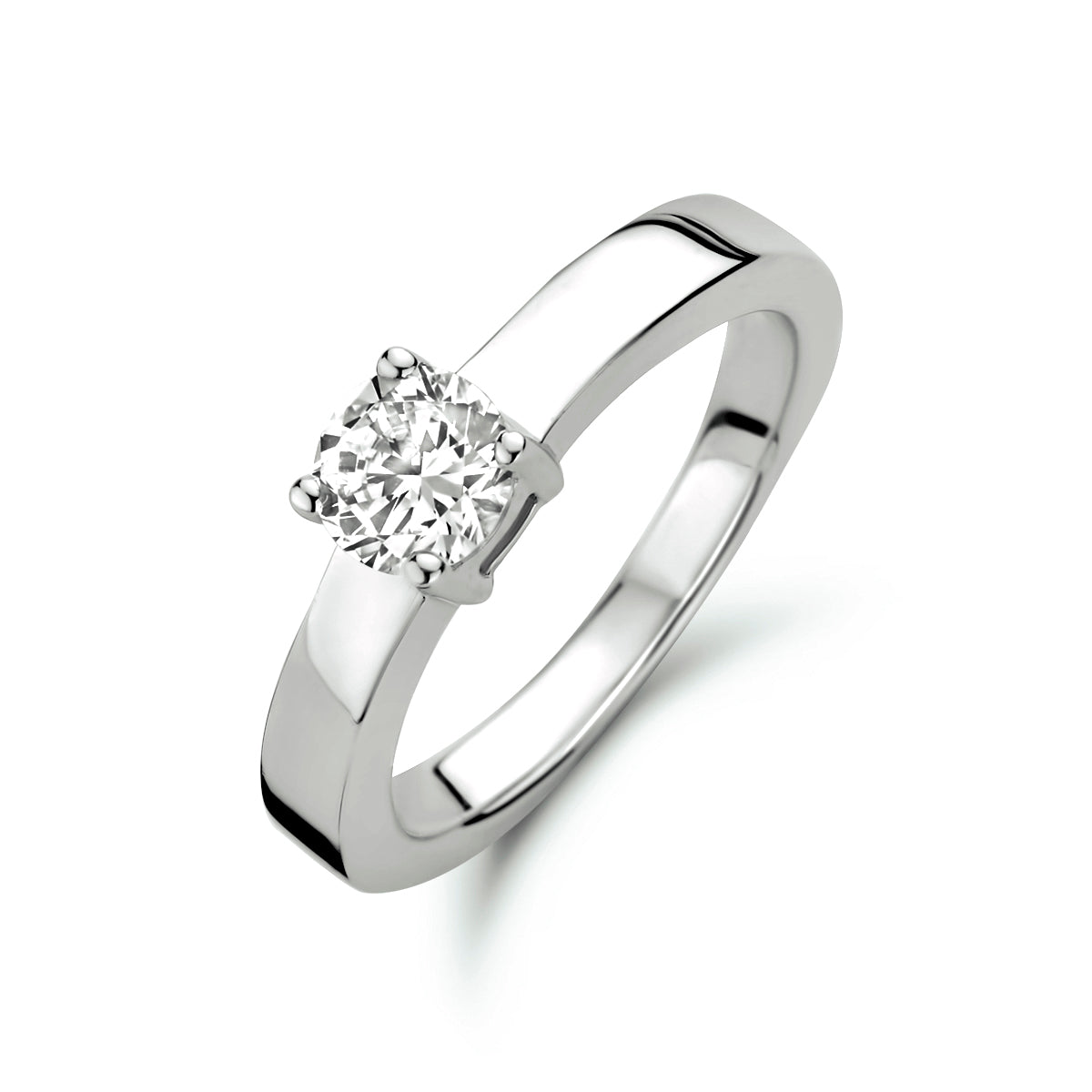 Ring zirkonia zilver gerhodineerd