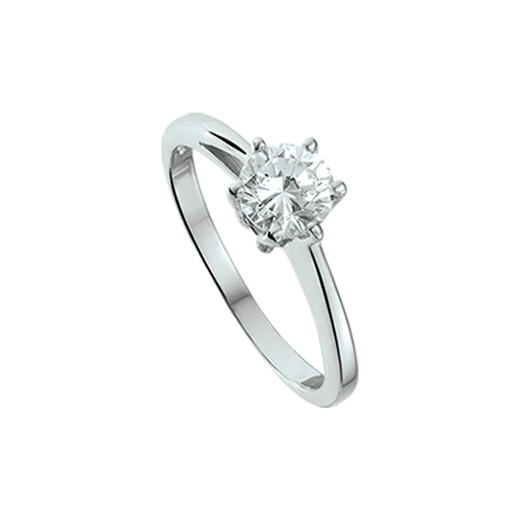 Ring zirkonia zilver gerhodineerd