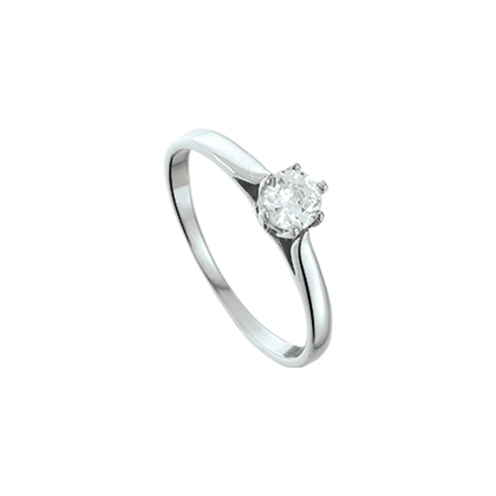 Ring zirkonia zilver gerhodineerd