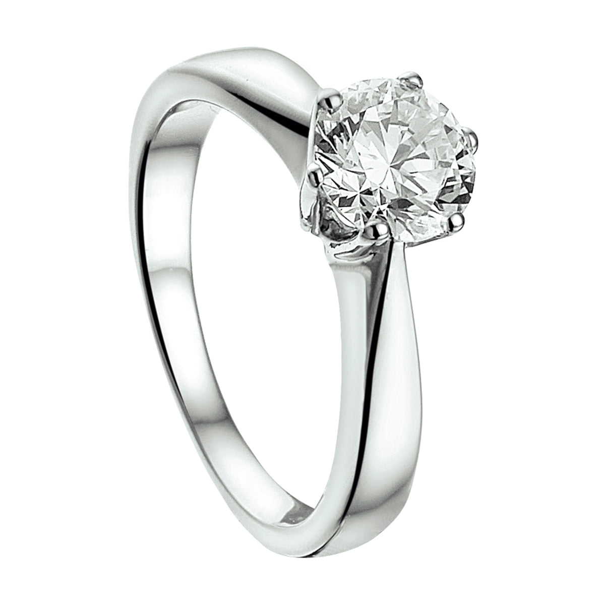 Ring zirkonia zilver gerhodineerd