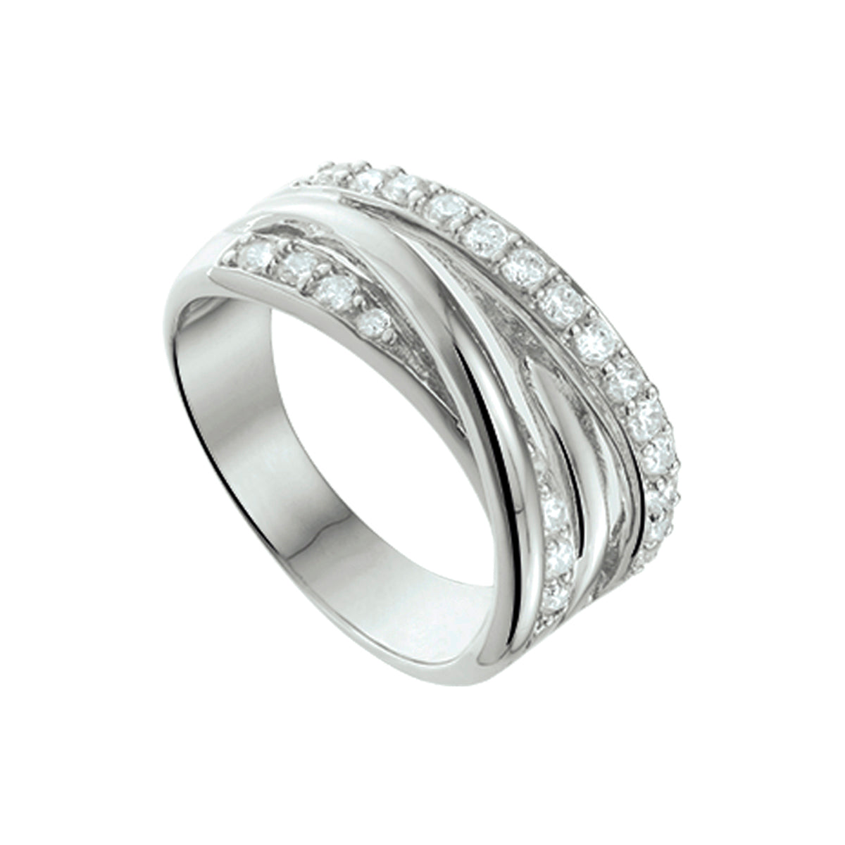 Ring zirkonia zilver gerhodineerd