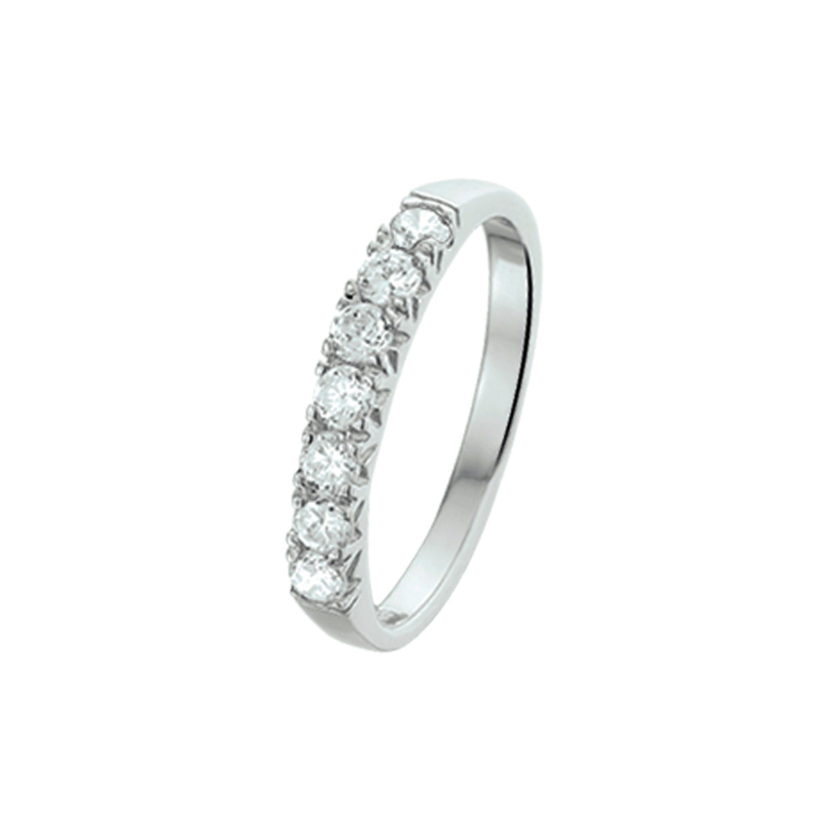 Ring zirkonia zilver gerhodineerd