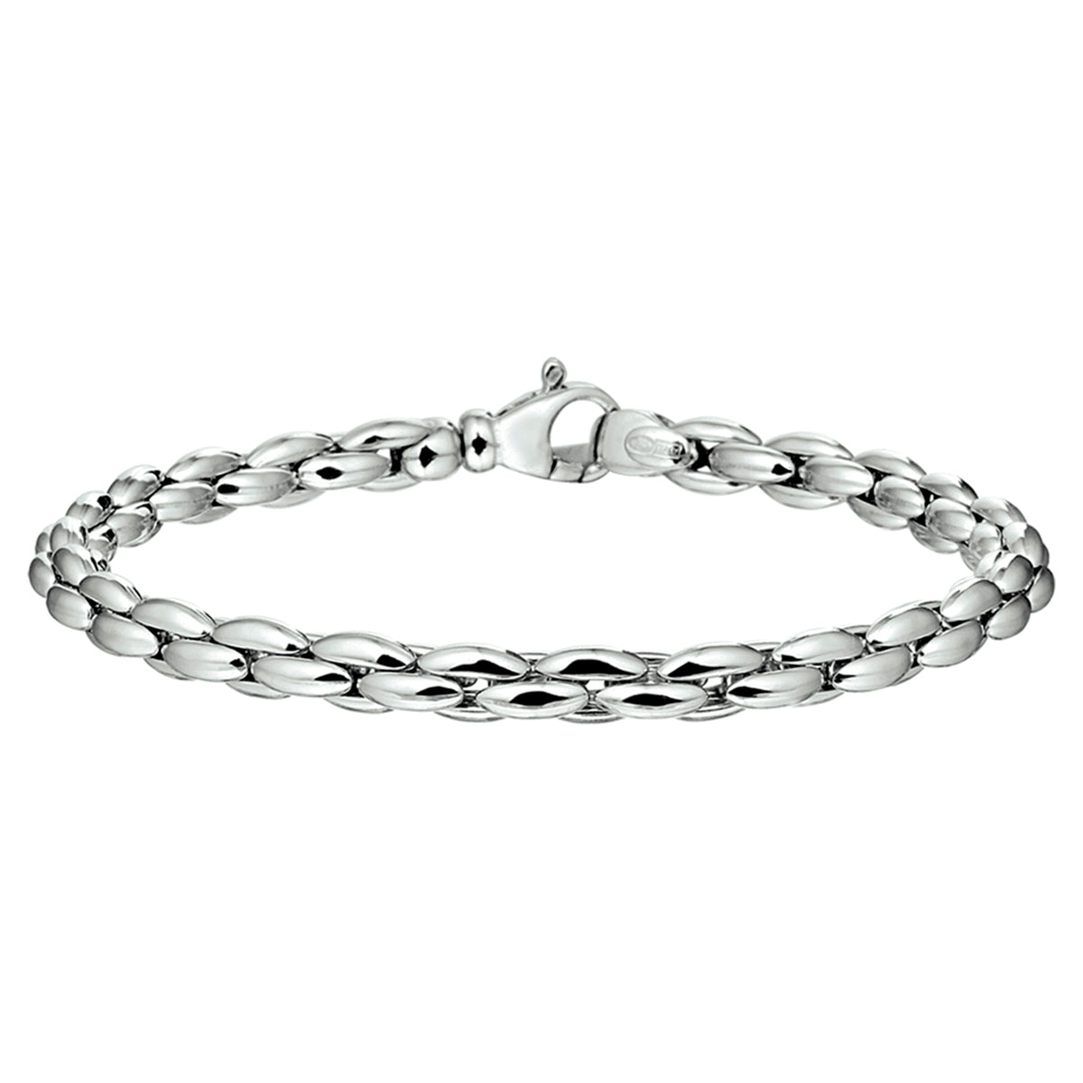 Armband 5,0 mm 19,5 cm zilver gerhodineerd