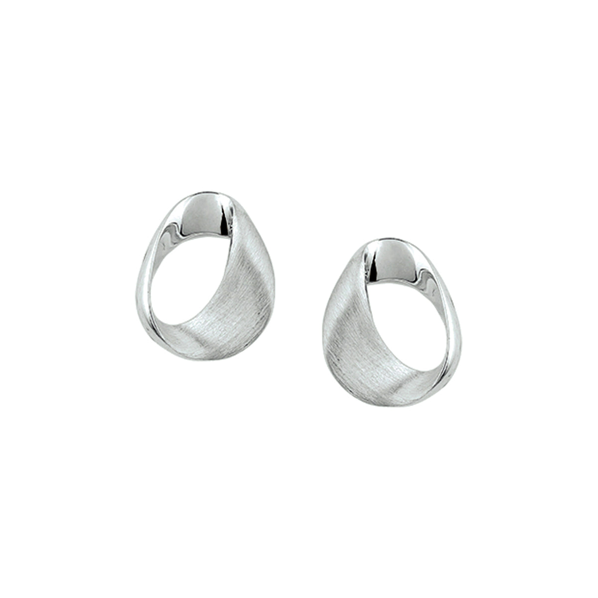 Oorknoppen poli/mat zilver gerhodineerd