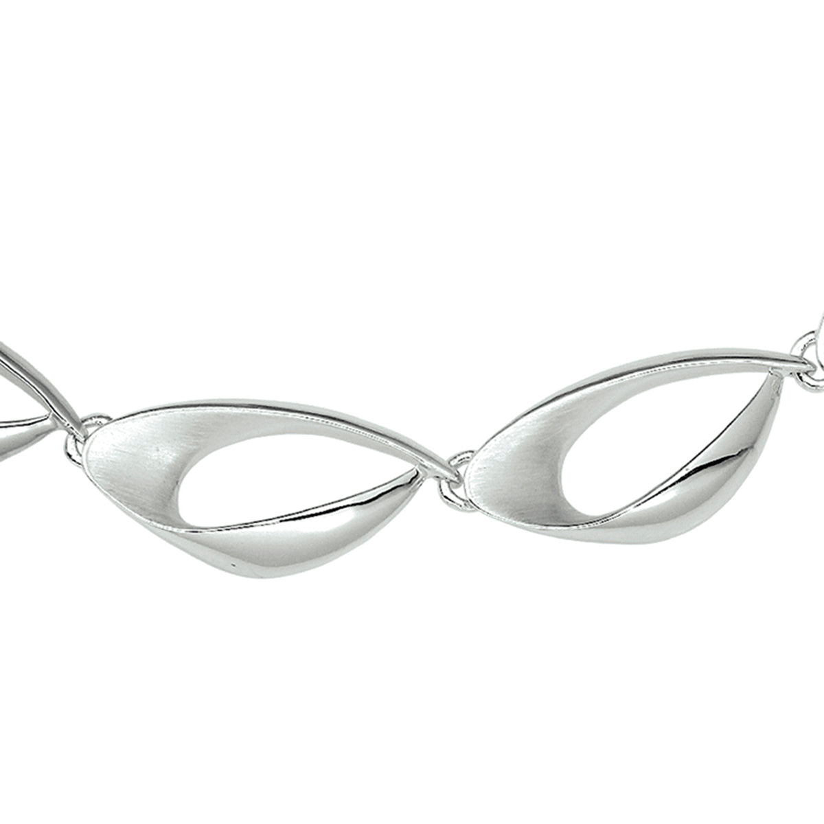 Collier poli/mat 12,5 mm 42 + 3 cm zilver gerhodineerd