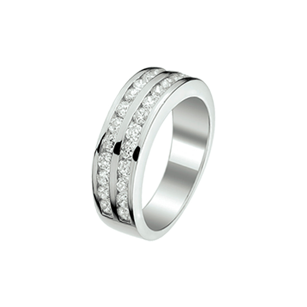 Ring zirkonia zilver gerhodineerd