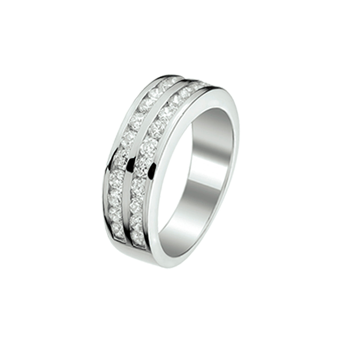 Ring zirkonia zilver gerhodineerd